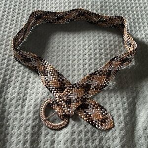 Women’s metallic weave belt